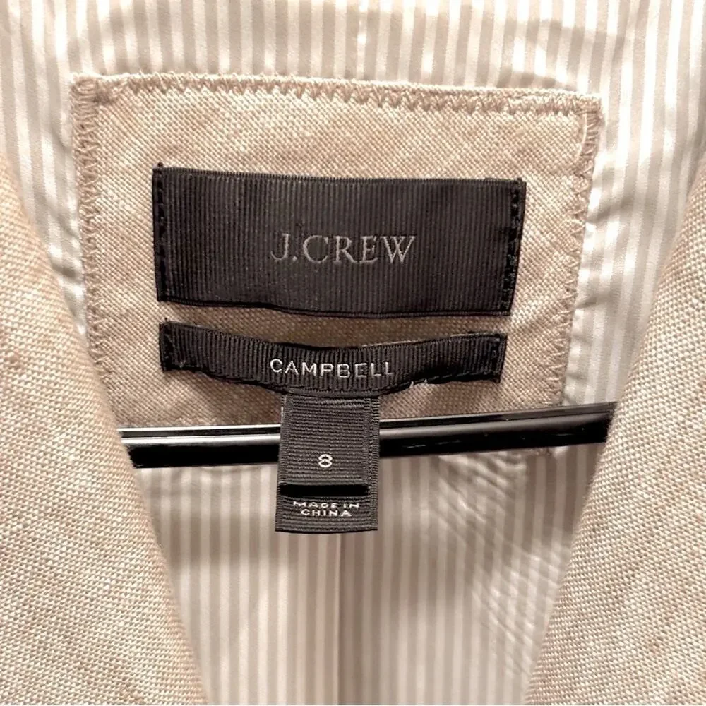 J. Crew Linen Blend Beige Blazer - Picture 2 of 9